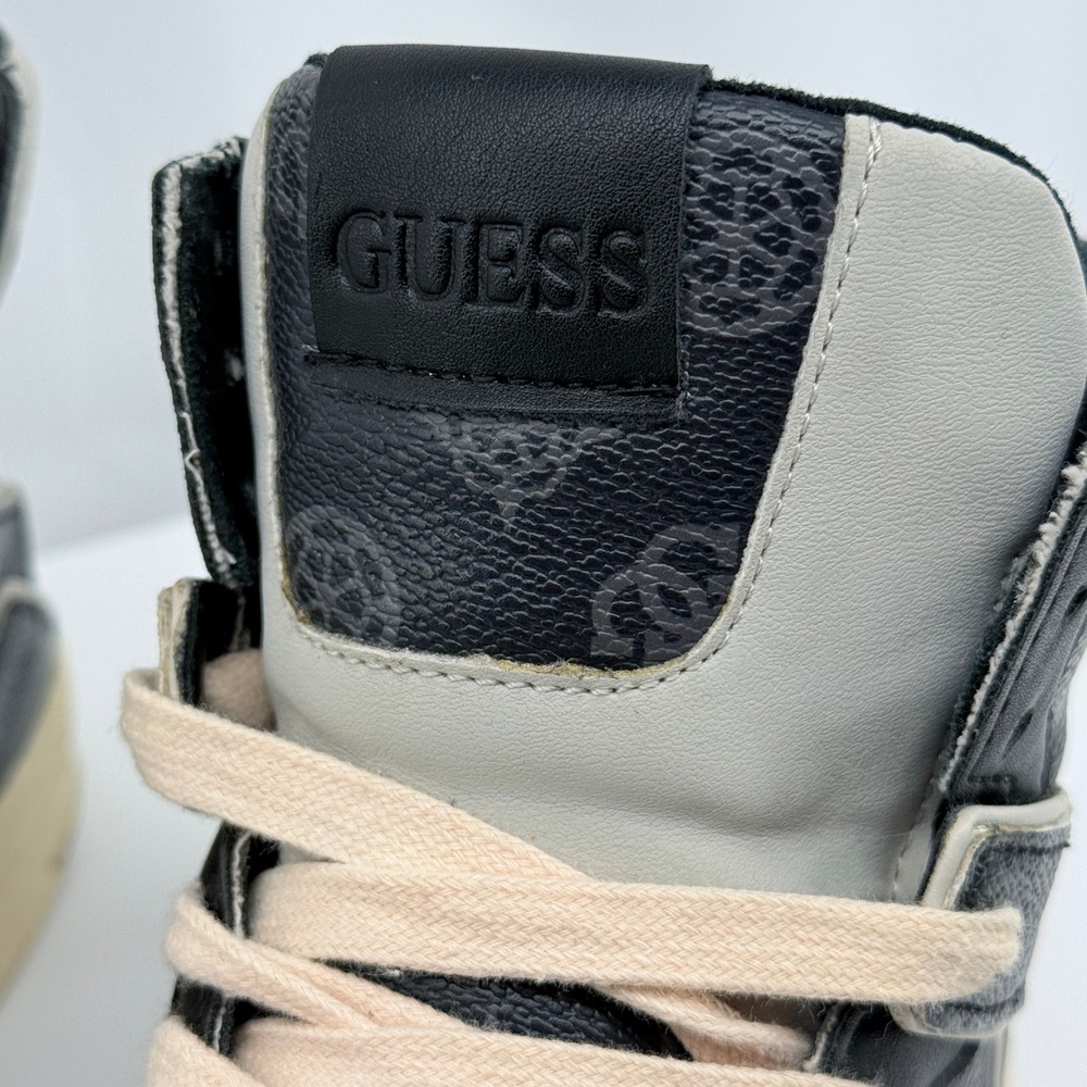 GUESS Verona High Top Sneakers Womens 9 Grey Black Monogram Logo Retro - Picture 9 of 13